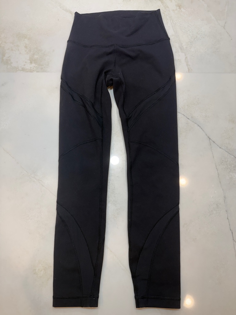 Lululemon Athletica Black Performance Leggings With Size Dot
